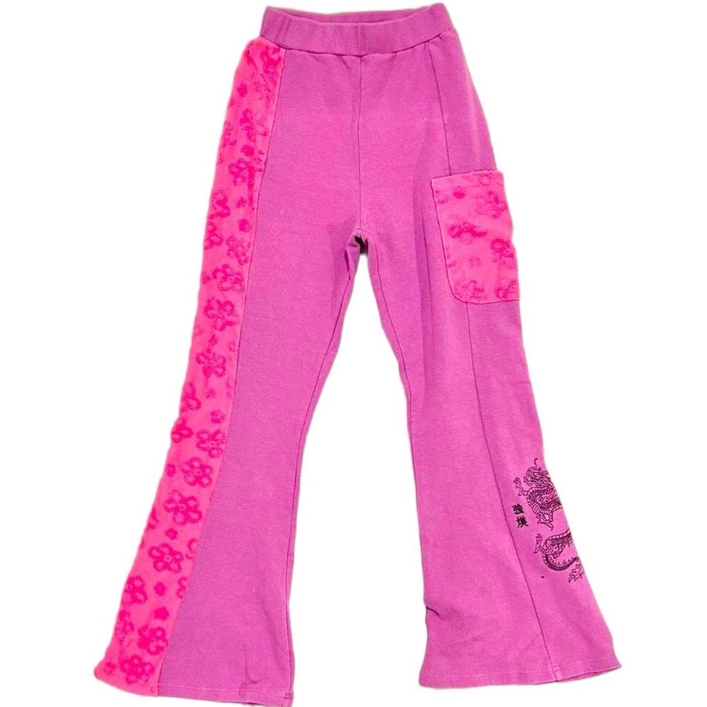 Flared Sweatpants with Dragon Emblem